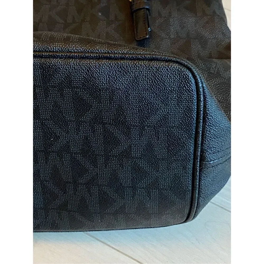 Michael Kors Black Signature Print Diaper Bag/Large Tote